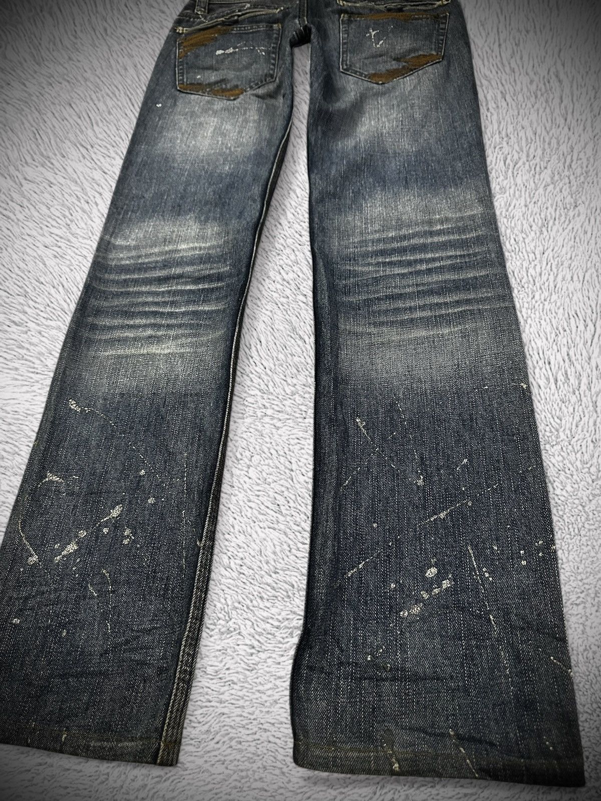 Japanese Brand 💥rare💥 nicole hideways distressed silver splatter denim Size US 31 - 6 Thumbnail