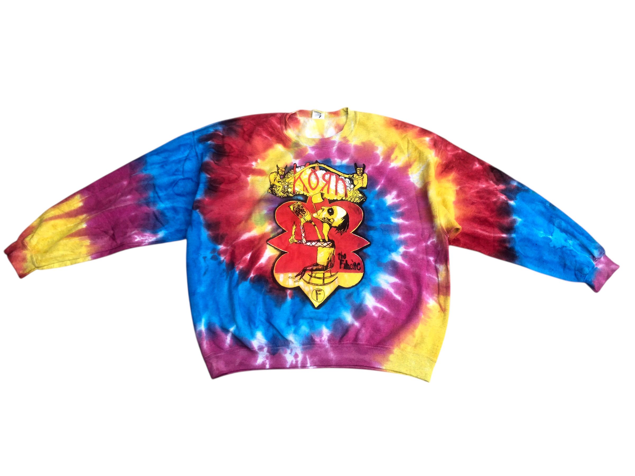 Band Tees 🔥Vintage Y2K KORN The Filmore Tie-Dye Band Sweatshirt Size US XXL / EU 58 / 5 - 1 Thumbnail