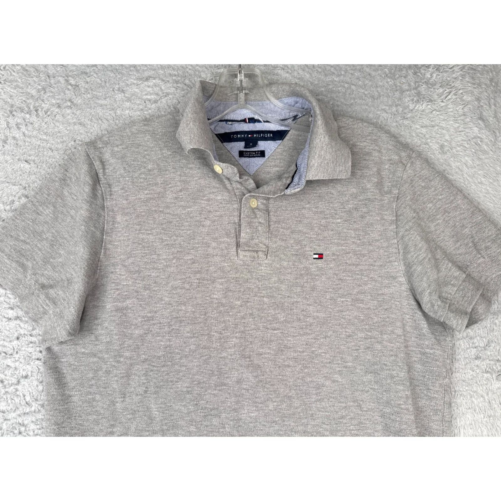 Tommy Hilfiger Tommy Hilfiger Polo Shirt Men M Gray Cotton Slim Short Sleeve Modern Sports Shirt Size US M / EU 48-50 / 2 - 4 Thumbnail