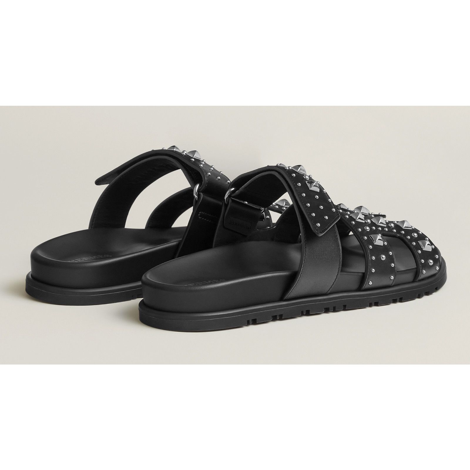 Hermes Hermes Chypre Sandal Black Studded Stud Punk Rock H Size US 8 / IT 38 - 14 Thumbnail