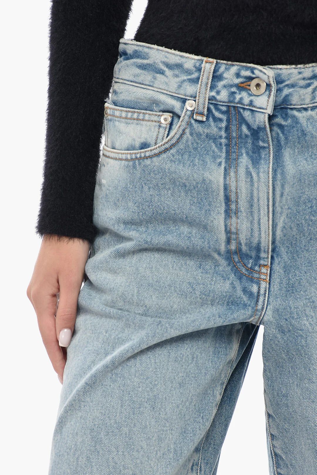 Off-White og1mm0426 5-Pocket Light Wash Denim Short in Light Blue Size 26" / US 2 / IT 38 - 3 Thumbnail