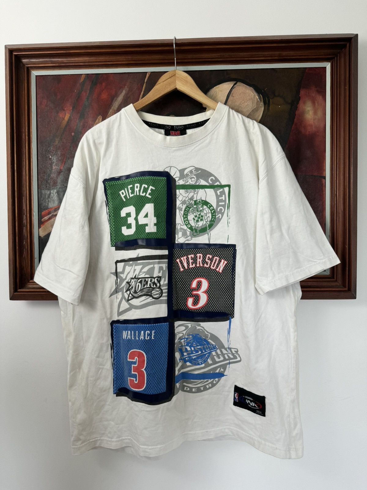 NBA UNK NBA Kobe Lebron Iverson Pierce Wallace Jerseys Tee Y2k Size US XL / EU 56 / 4 - 1 Thumbnail