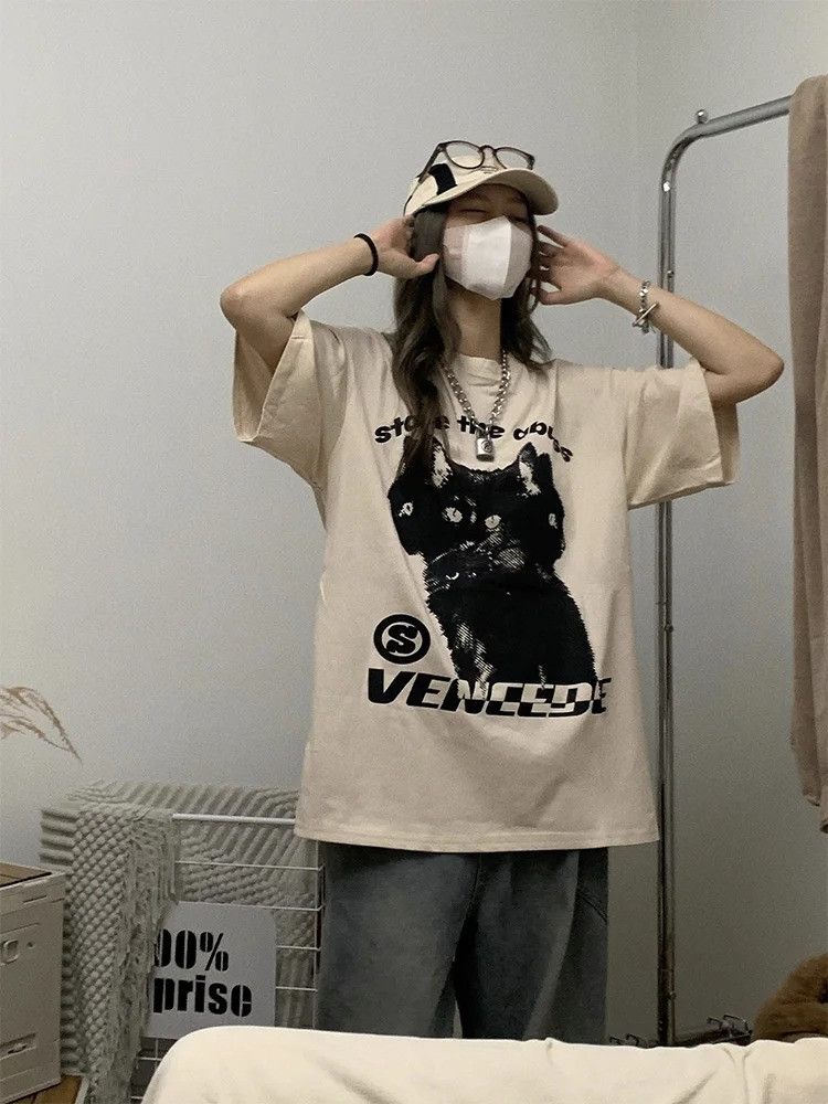Vintage Men’s Oversized Hydra Cat Graphic Tee Y2K Streetwear Size US L / EU 52-54 / 3 - 5 Thumbnail