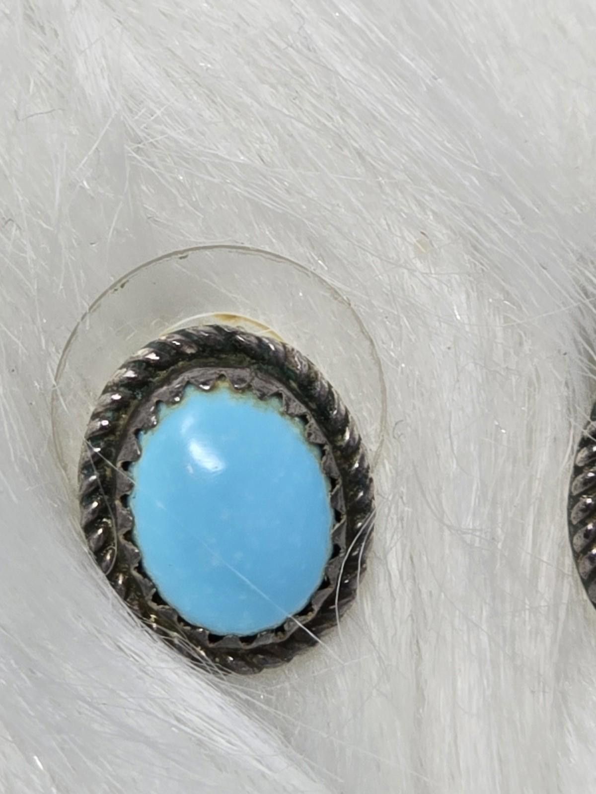 Sterling Silver Native American Sterling Turquoise Stud Earrings Size ONE SIZE - 6 Thumbnail
