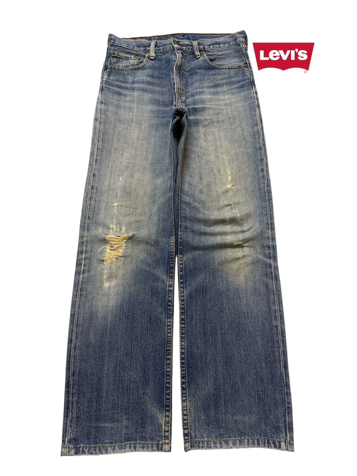 Vintage 90s Levis 502 Blue Faded Wash Distressed Regular Fit