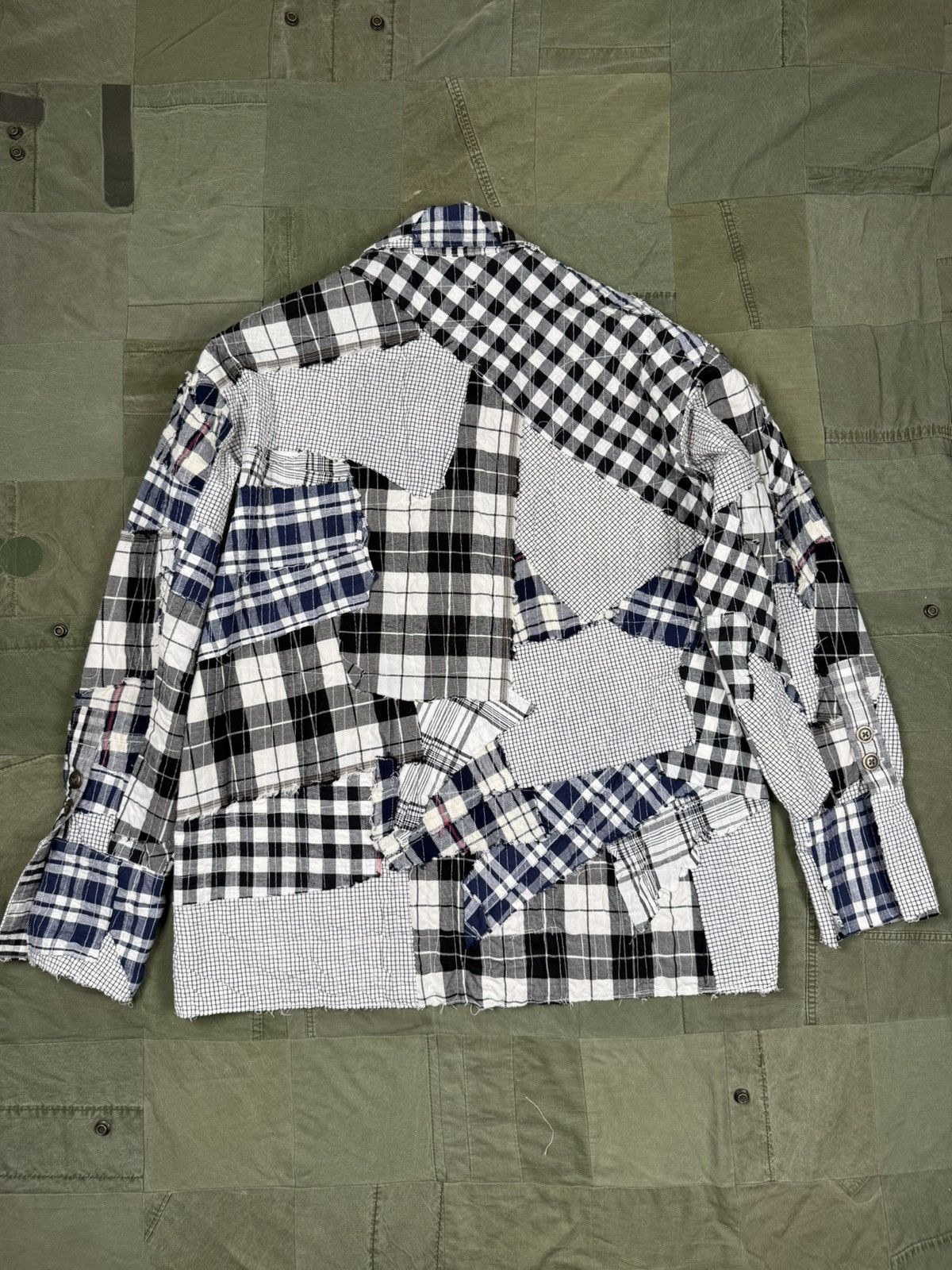Greg Lauren Black/White Stitchwork Boxy Shirt Size US L / EU 52-54 / 3 - 4 Thumbnail