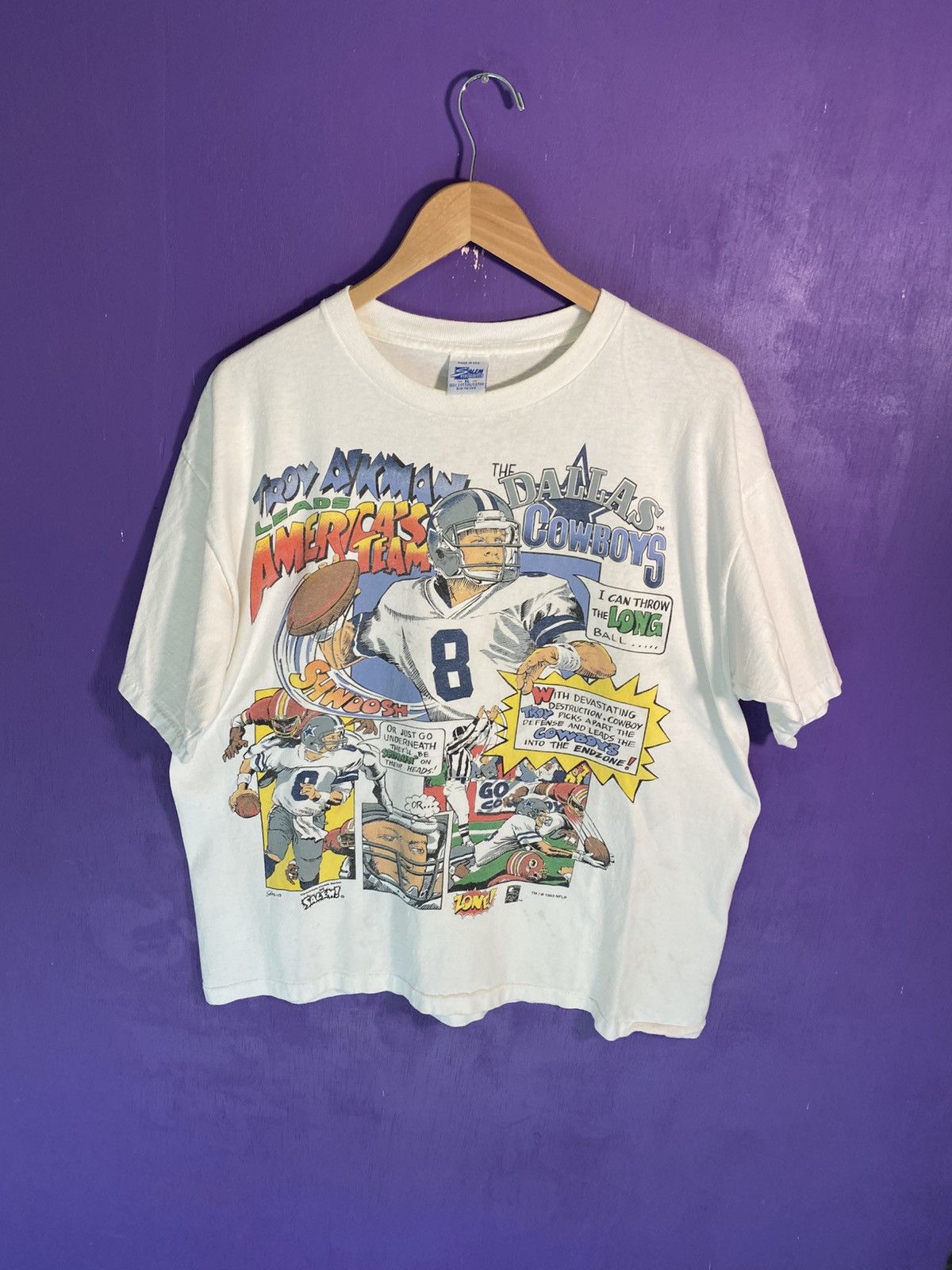Salem Sportswear Vintage 90s Salem Dallas cowboys comic t-shirt Size US XL / EU 56 / 4 - 1 Thumbnail