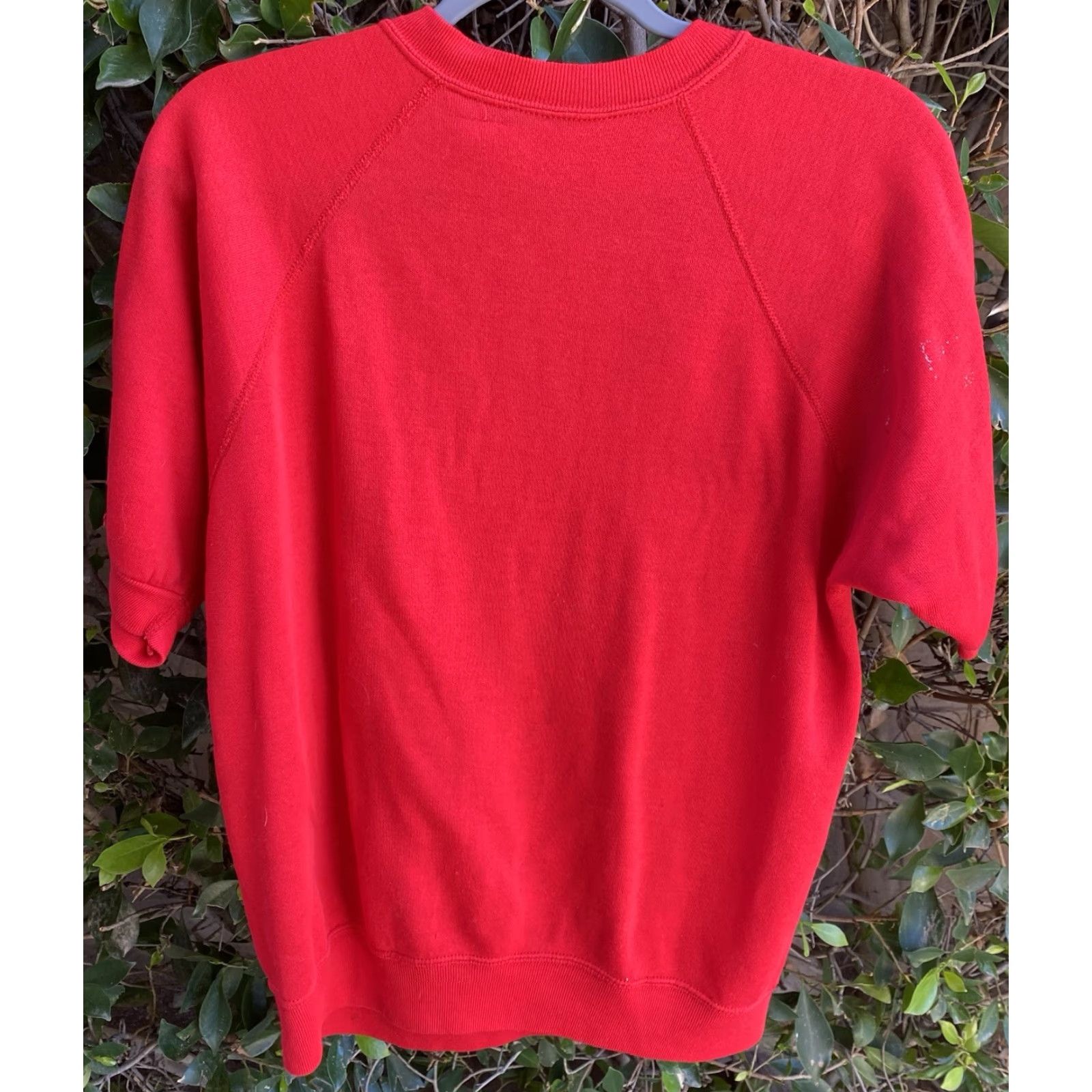 Vintage VINTAGE Short Sleeve Raglan Sweater Creslan Acrylic Worn Paint Stains Size L XL Red Mens Pullover Sweatshirt Size US XL / EU 56 / 4 - 7 Thumbnail