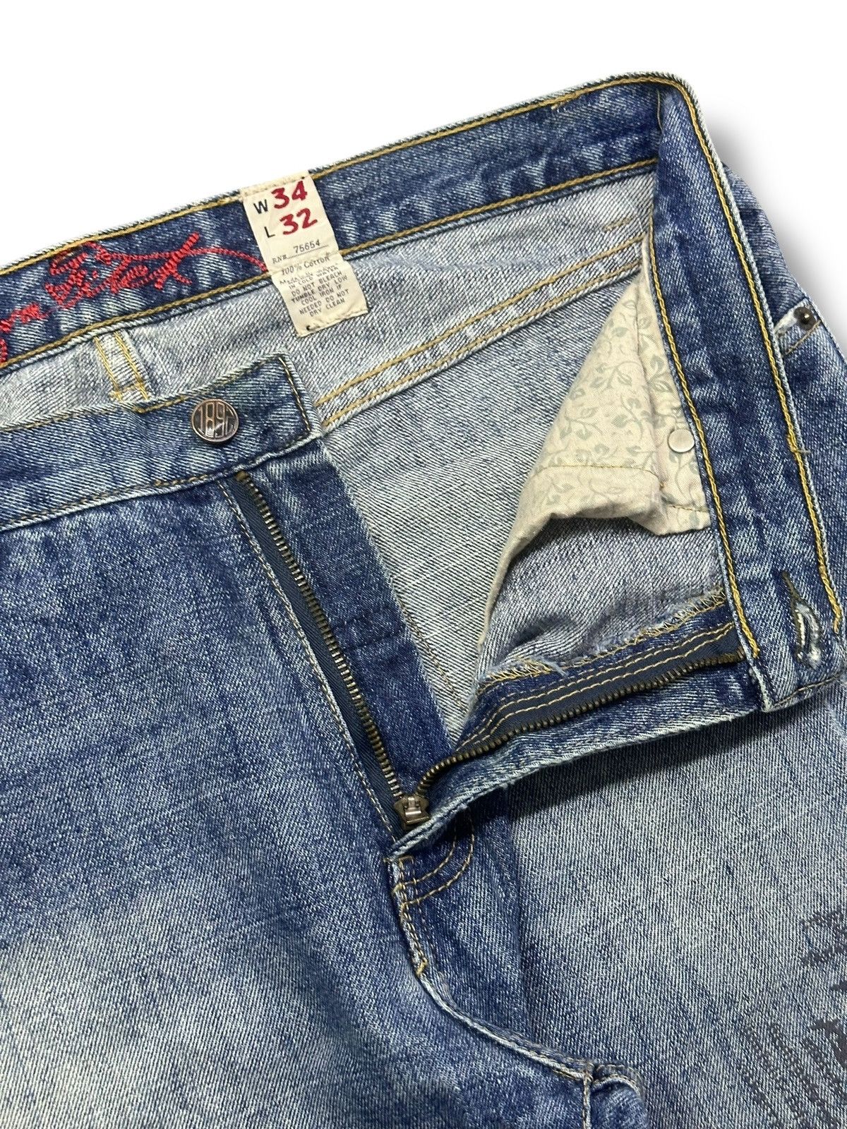 Abercrombie & Fitch Rare Drop 💥 Vintage Ezra Fitch Baggy Straight Jean LGB Style Size US 35 - 11 Thumbnail