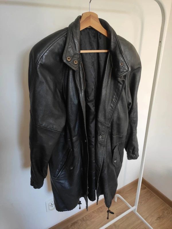 Leather Unique 90s Vintage Leather Coat Size M / US 6-8 / IT 42-44 - 18 Thumbnail