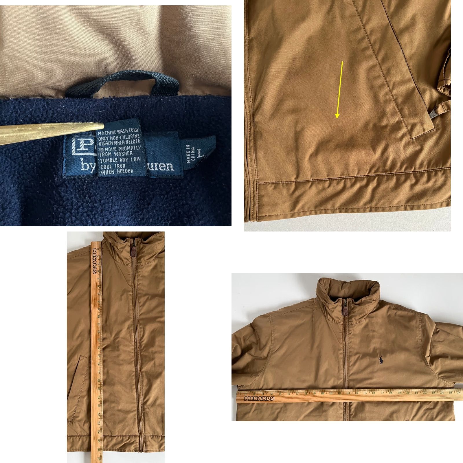 Polo Ralph Lauren Polo Ralph Lauren Jacket Coat Men's Fleece Lined Hooded Sz L Tan Polyester Lining Logo Zip Stand-Up Collar Casual Winter Outdoor Size US L / EU 52-54 / 3 - 9 Thumbnail