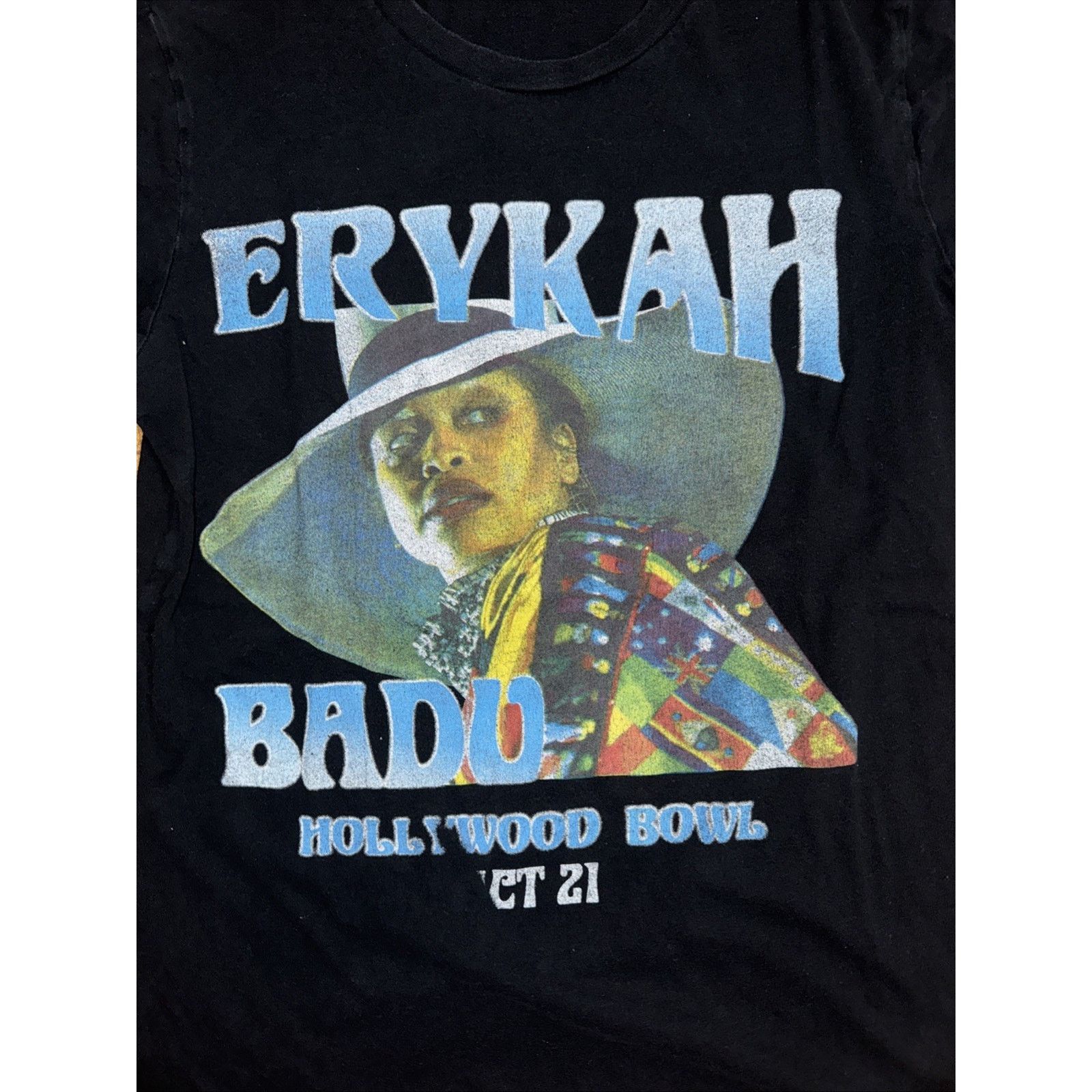 Band Tees × Vintage Erykah Badu Hollywood Bowl Concert T-Shirt Black M 18x25 Size US M / EU 48-50 / 2 - 2 Thumbnail
