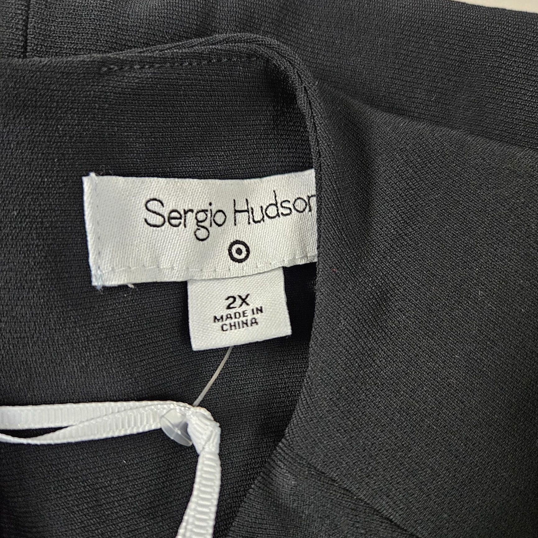 Vintage Sergio Hudson x Target Womens Strong Shoulder Midi Dress Sz 2X Black Long Sleeve Size XXL / US 16-18 / IT 52-54 - 6 Thumbnail