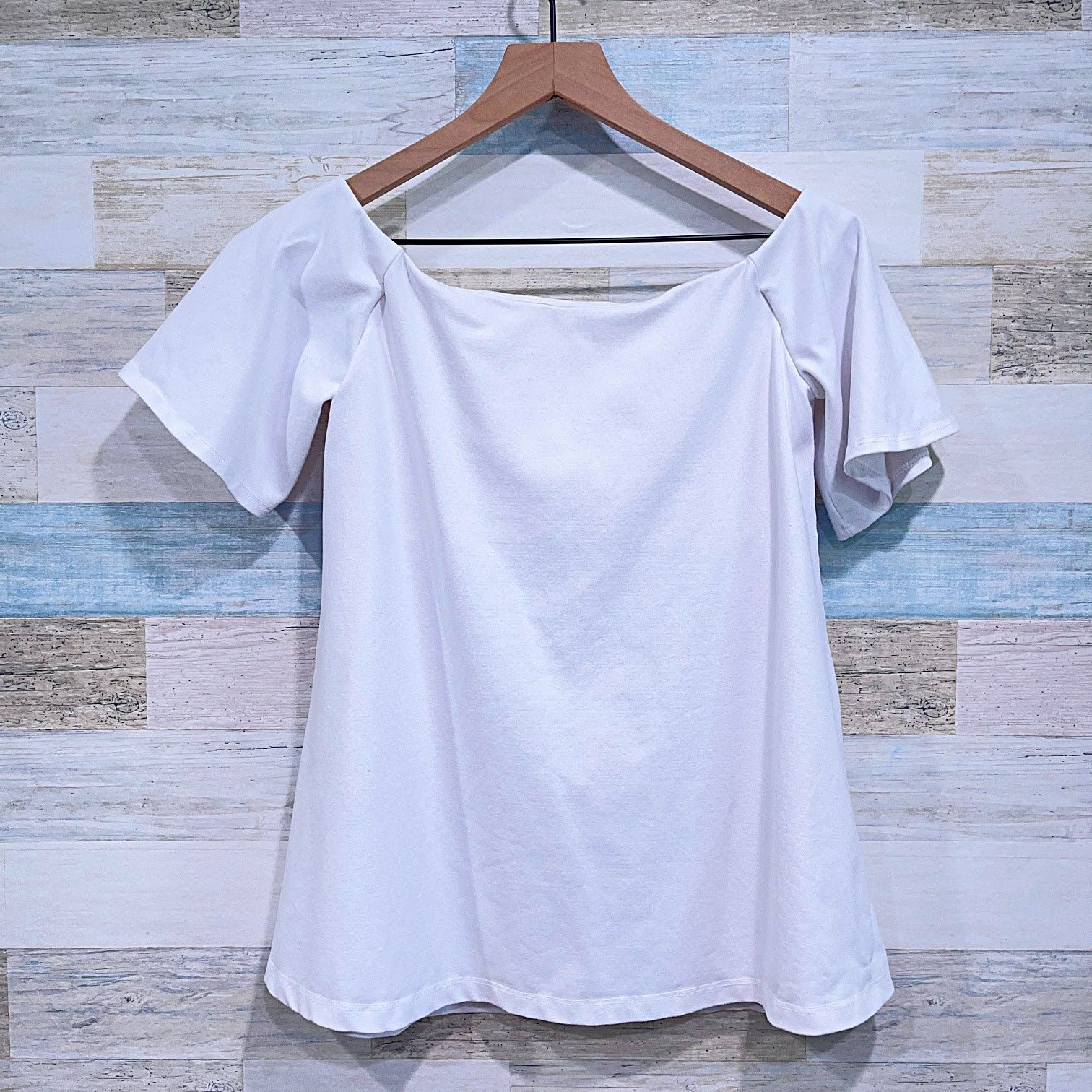 Susana Monaco Susana Monaco Off Shoulder Swing Fit Blouse White Ponte XS Size XS / US 0-2 / IT 36-38 - 3 Thumbnail