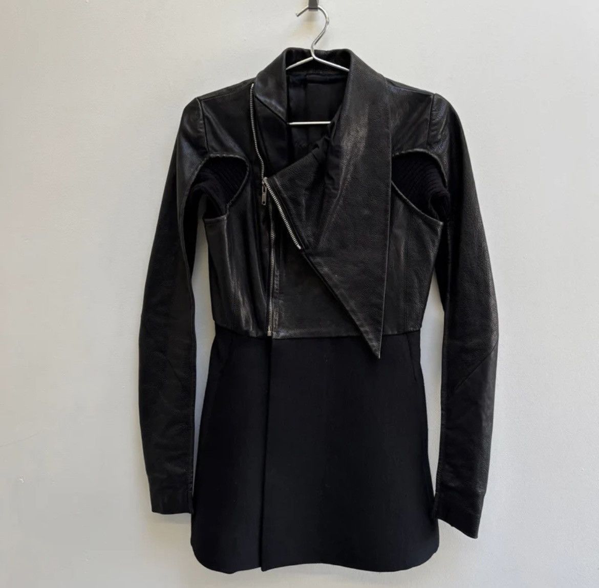 Rick Owens FW10 Rick Owens ‘GLEAM’ Long Leather Wool Jacket