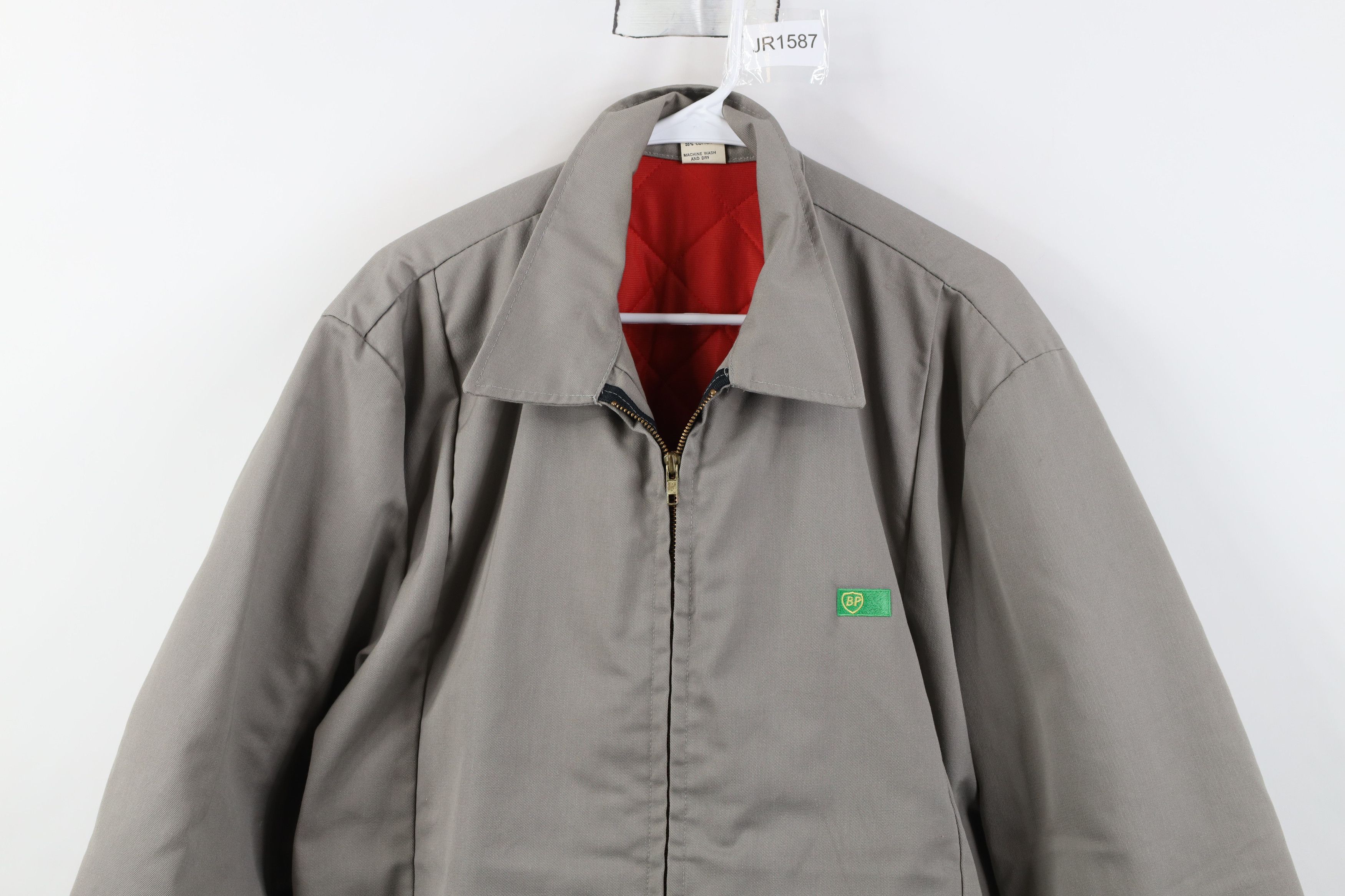 Vintage Vintage 70s BP Oil Quilted Full Zip Bomber Jacket Workwear Size US XL / EU 56 / 4 - 2 Thumbnail
