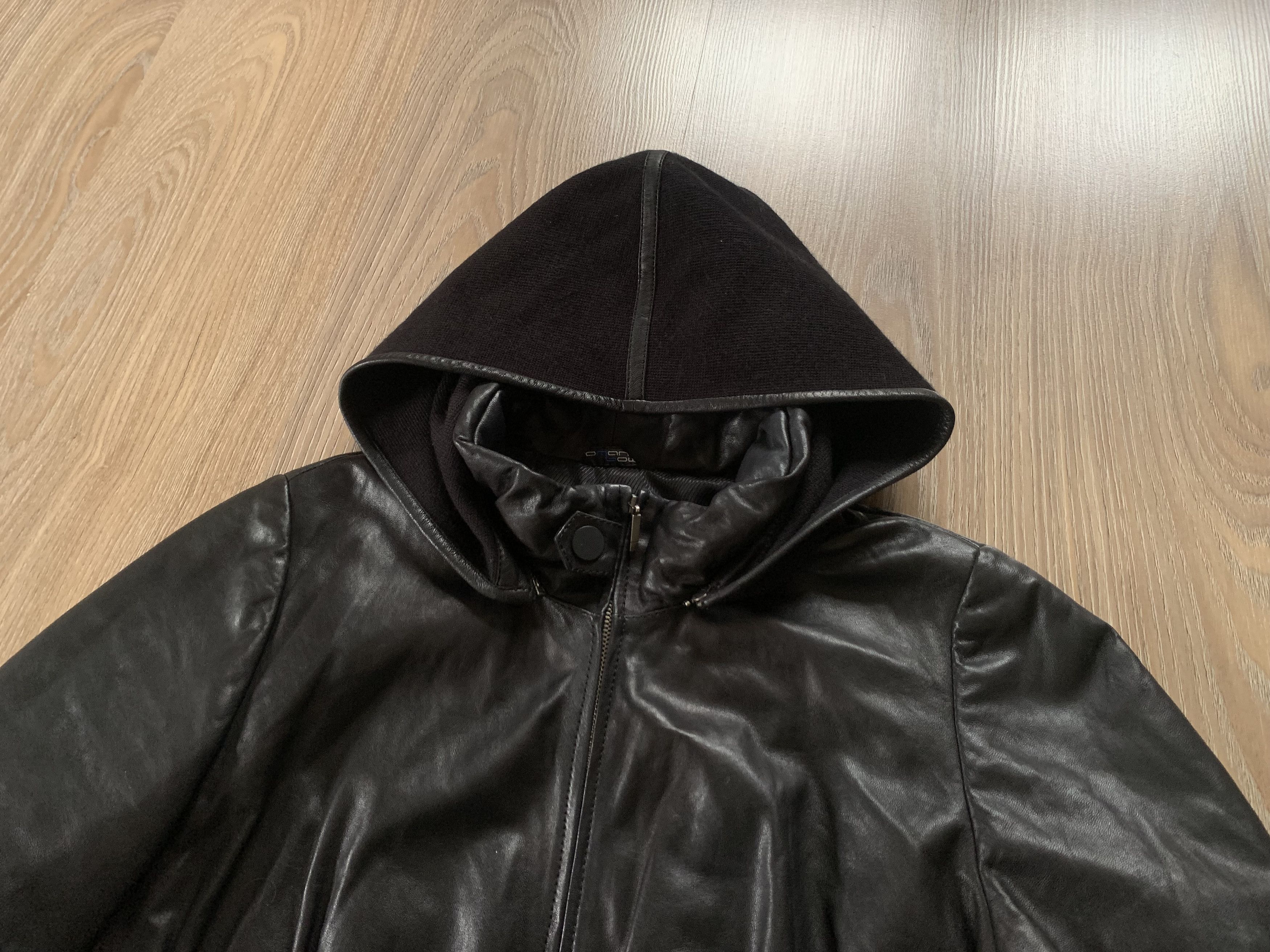 Japanese Brand Vintage Roman Bow Black Leather Jacket With Hood Size M / US 6-8 / IT 42-44 - 6 Thumbnail