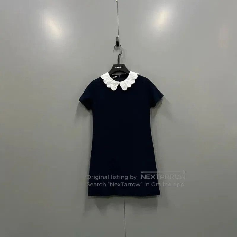 Miu Miu Miu Miu Black Cotton Short Sleeve Dress . Size XXS / US 00 / IT 34 - 1 Thumbnail