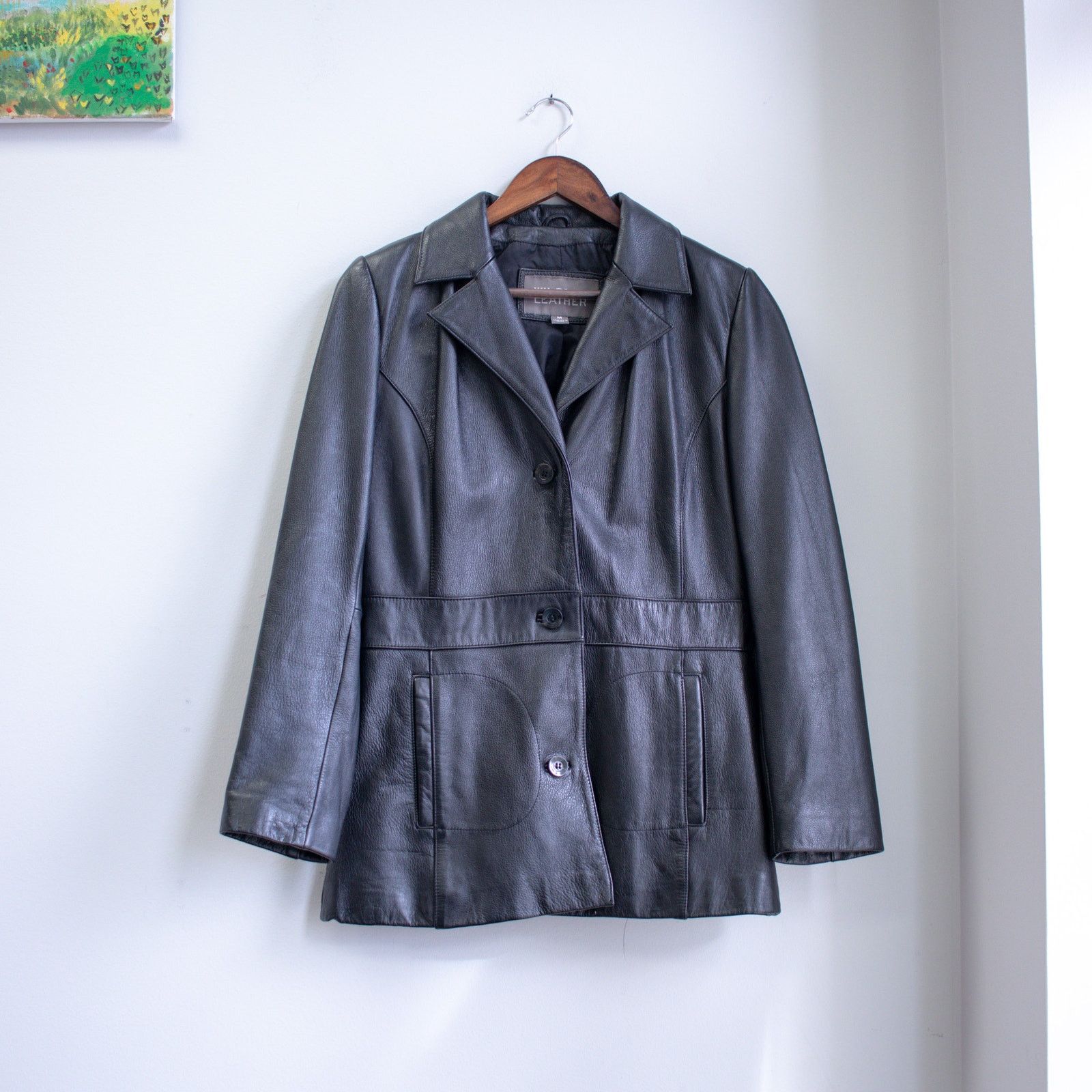 Wilsons Leather Wilsons Leather Sized Medium Black Genuine Leather Jacket Size M / US 6-8 / IT 42-44 - 1 Thumbnail