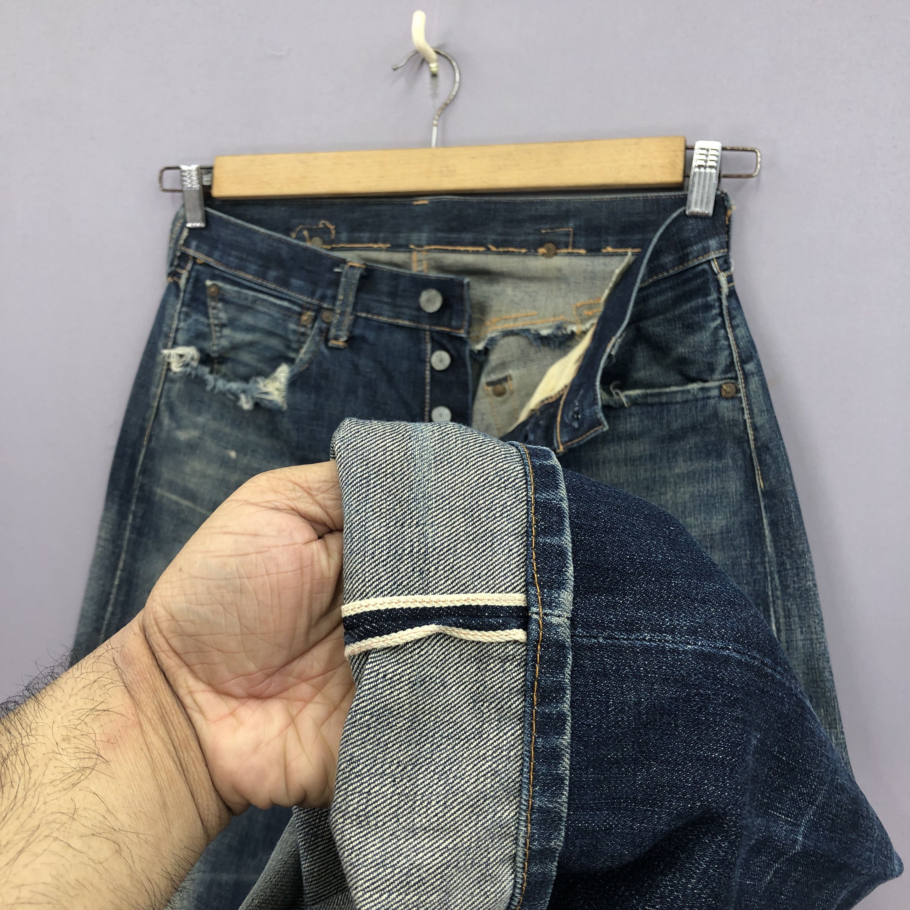 Levi's Vintage Levis 501 Selvedge Jeans Levi's Buckle Back Denim Size US 30 / EU 46 - 9 Thumbnail