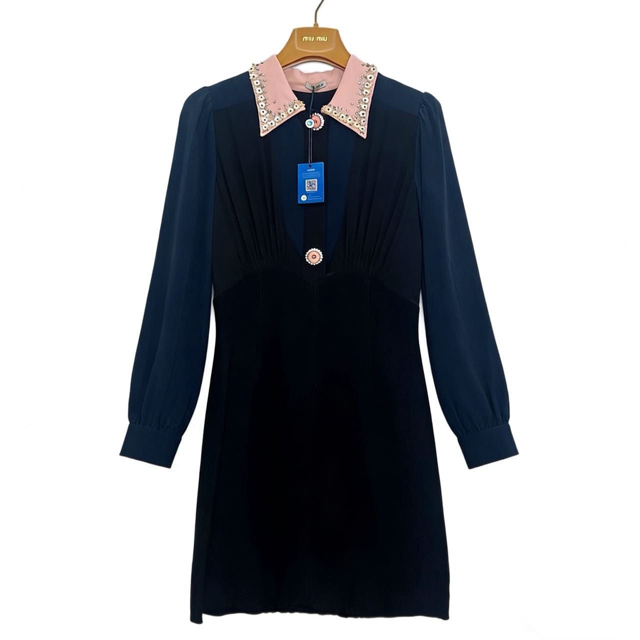 Miu Miu Miu Miu Rhinestone & Beaded Dress K26WX Size XS / US 0-2 / IT 36-38 - 1 Thumbnail