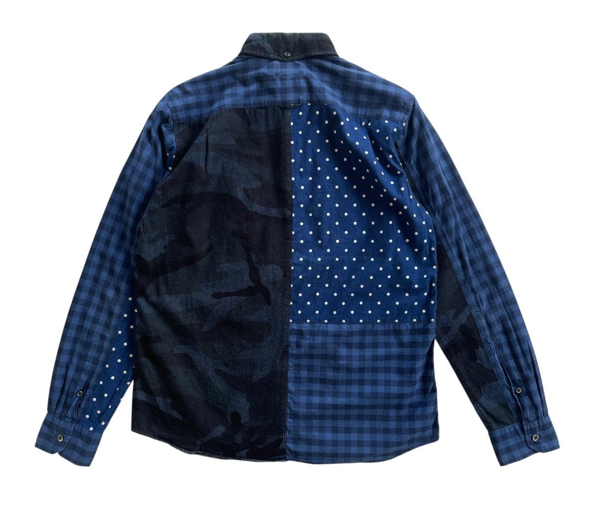 Sophnet. Sophnet Indigo Patchwork Shirt Size US S / EU 44-46 / 1 - 3 Thumbnail