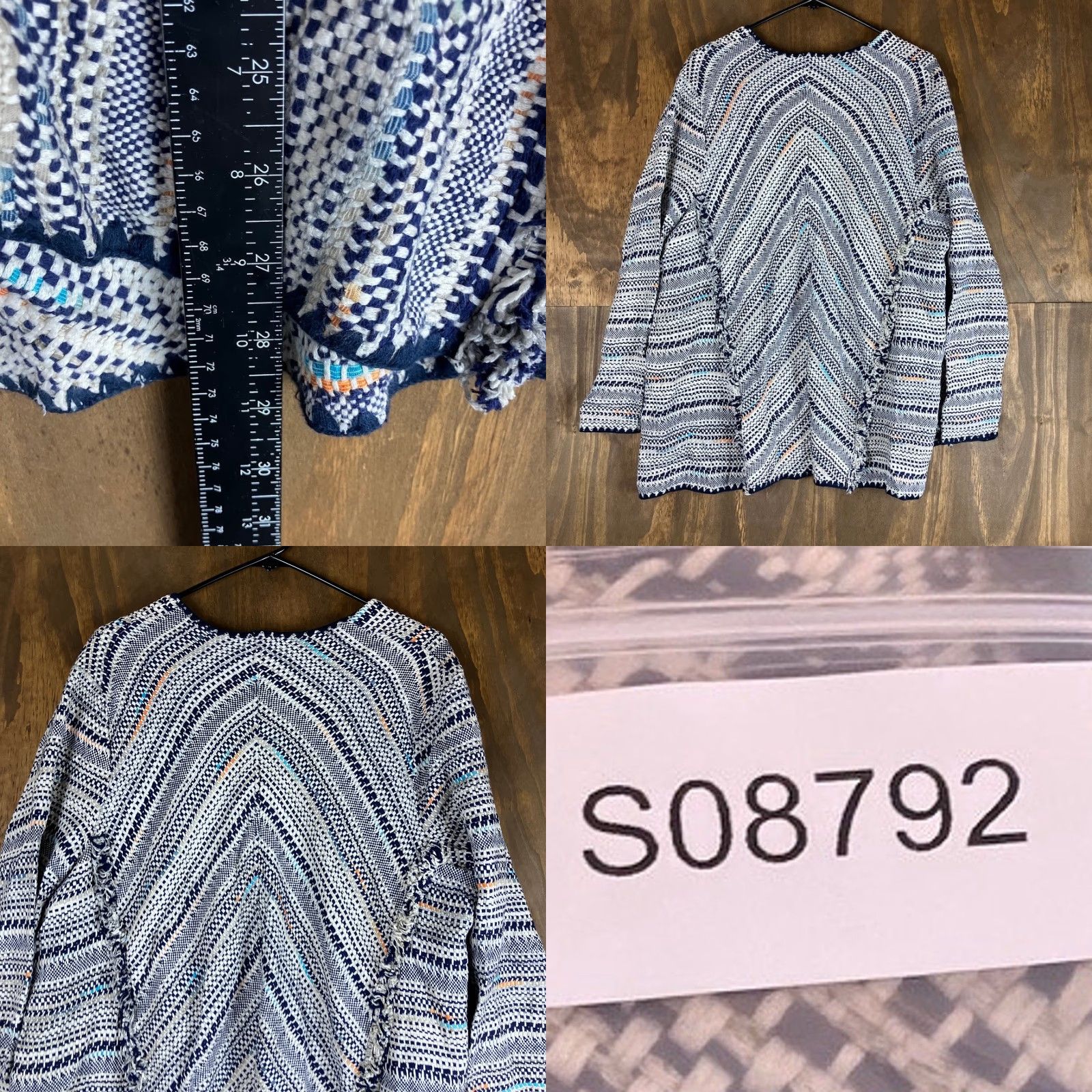 Lucky Brand Lucky Brand Womens Sweater Cardigan Multicolor Stripe Open Front Fringe Knit M Size M / US 6-8 / IT 42-44 - 8 Thumbnail