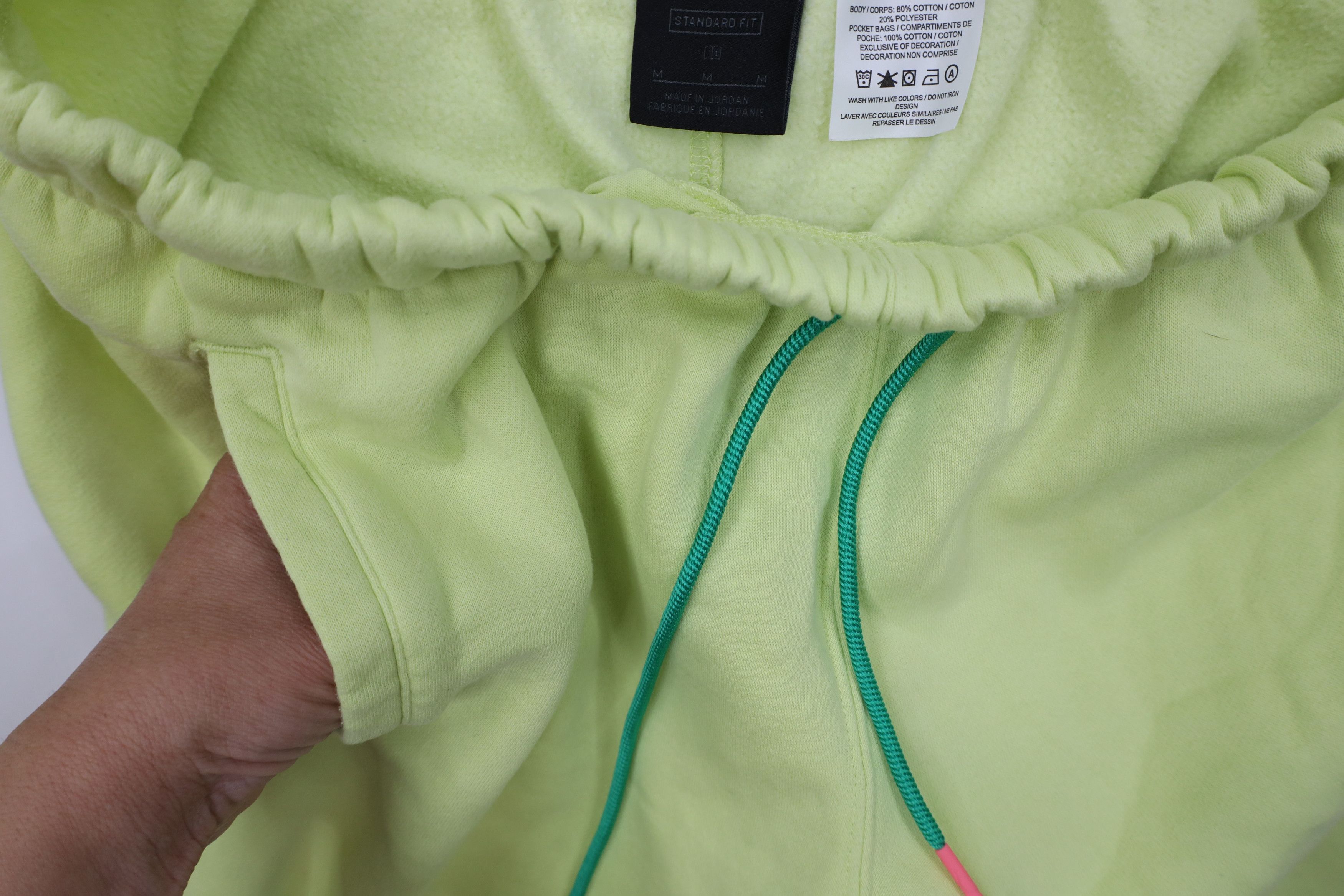 Nike Nike Air Jordan Big Logo Jumpman Fleece Shorts Lime Green Size US 32 / EU 48 - 7 Thumbnail