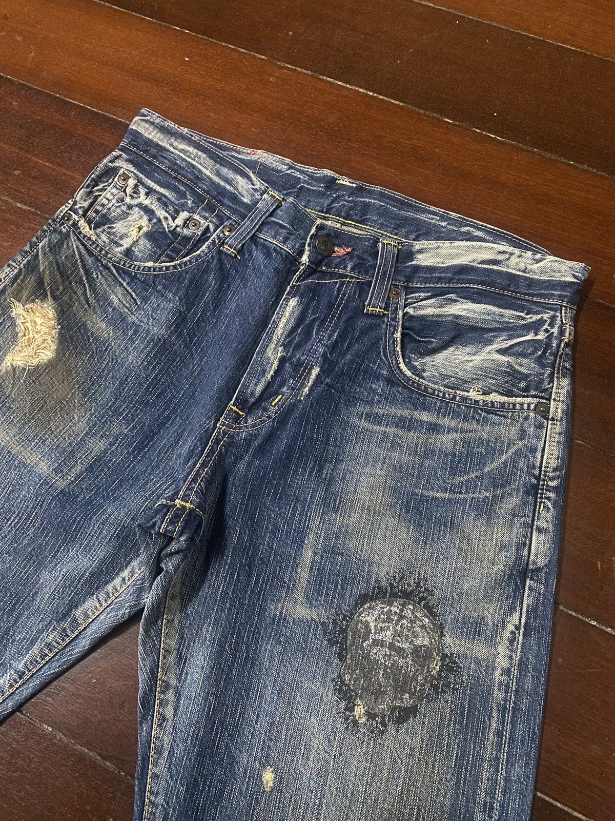 Edwin Rare Vintage Edwin 504 Clawmark Distressed Faded rusty Size US 34 / EU 50 - 8 Thumbnail