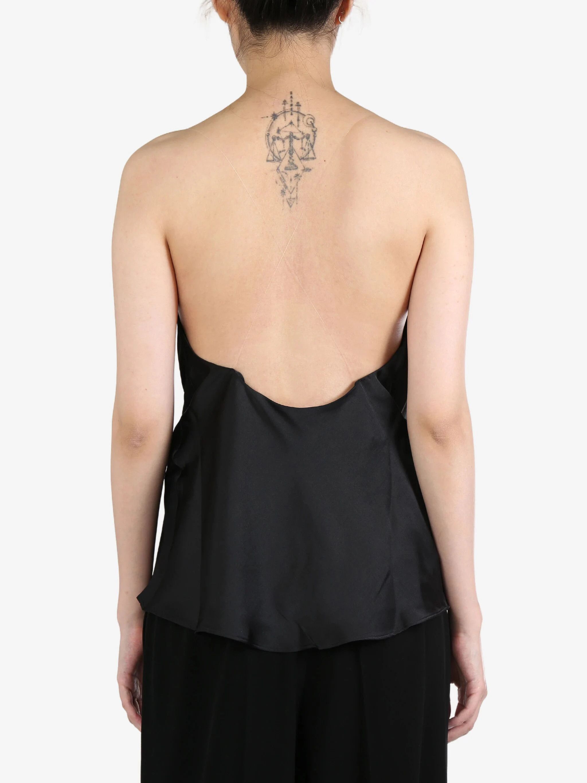 Y/Project o1s22i1n0924 Satin Draped Neckline Mini Dress in Black Size XS / US 0-2 / IT 36-38 - 3 Thumbnail
