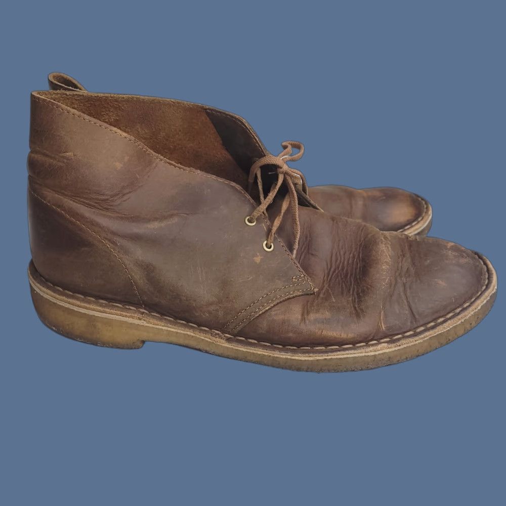 Clarks Clarks Boots Mens 10 Brown Bushacre 3 Leather Chukka Lace Size US 10 / EU 43 - 1 Thumbnail
