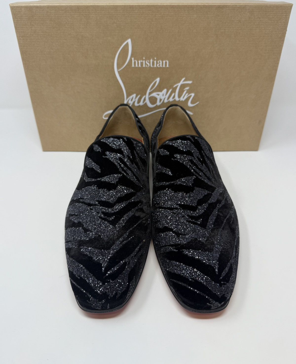 Christian Louboutin Christian Louboutin Dandy Chick Black Velvet Glitter Loafers Size US 9 / EU 42 - 2 Thumbnail