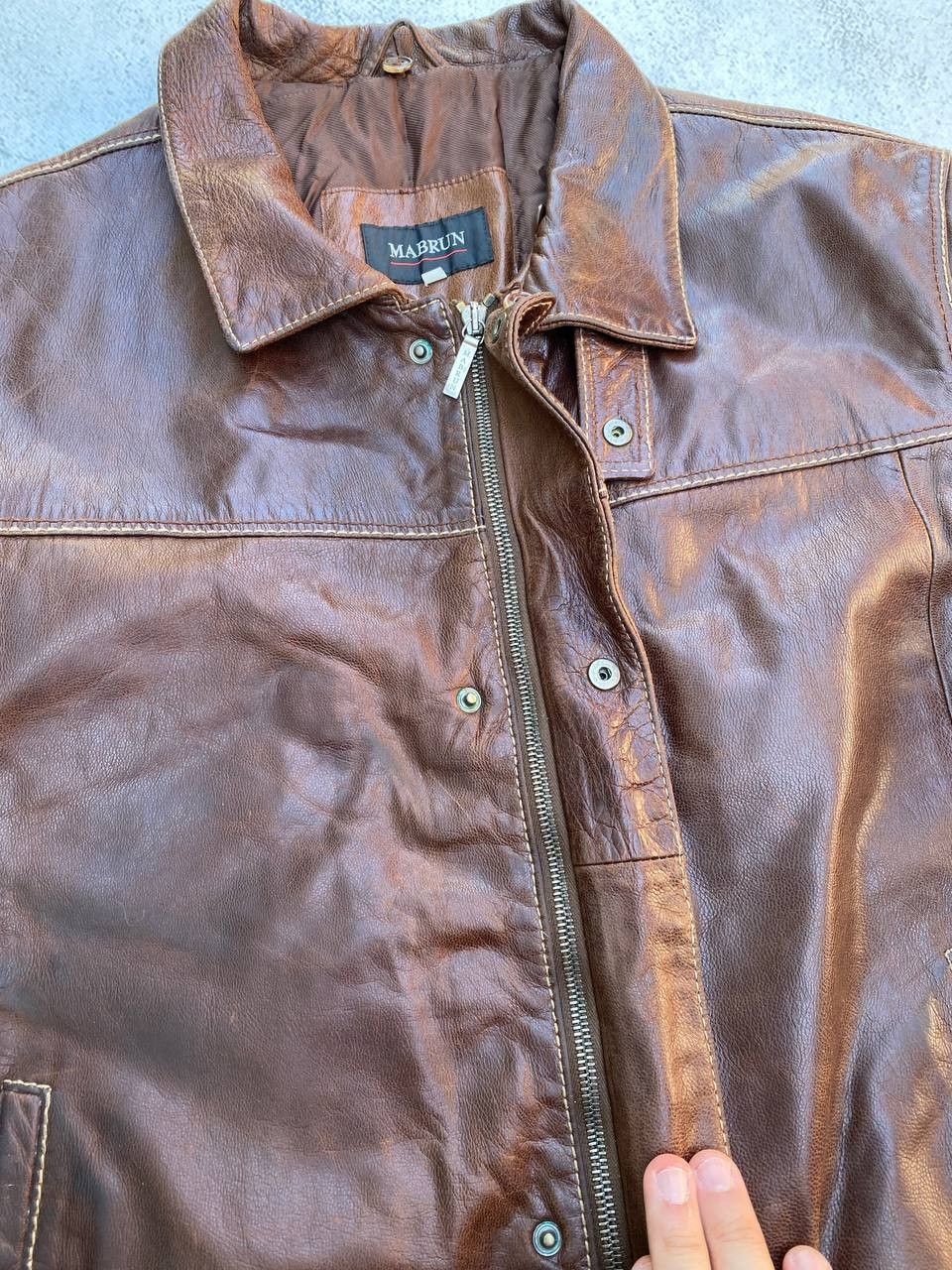 Other Leather Faded Avant Garde brown Diesel style Jacket Size US L / EU 52-54 / 3 - 10 Thumbnail