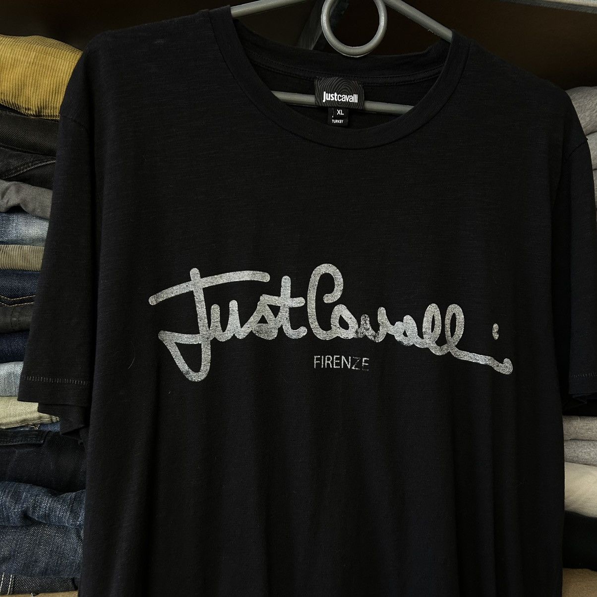 Just Cavalli Designer Just Cavalli Big Logo Luxury Y2k streetwear tee Size US XL / EU 56 / 4 - 2 Thumbnail