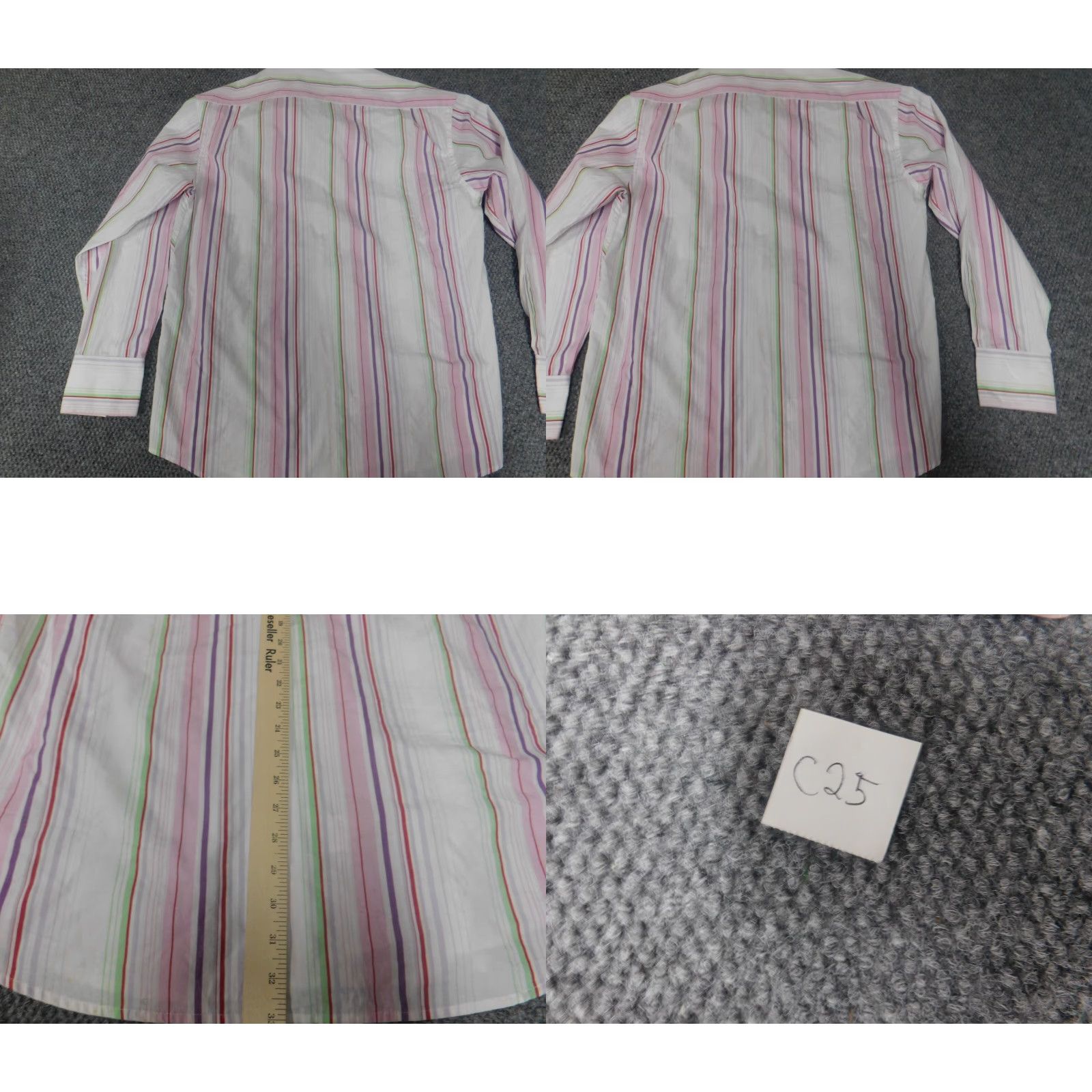 Vintage Manzini Mens Shirt Large striped Button Down Size US L / EU 52-54 / 3 - 8 Thumbnail