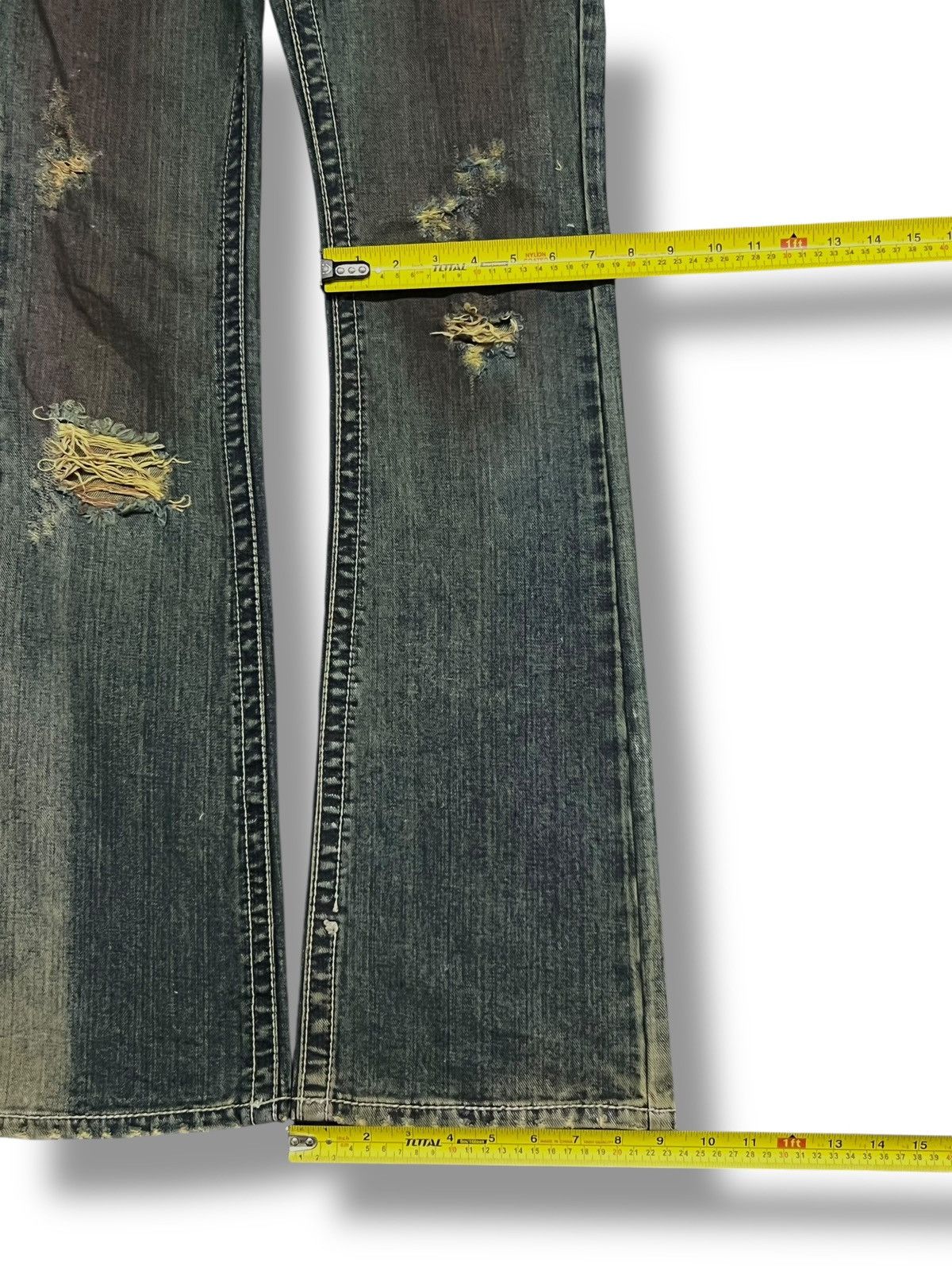 JACKROSE Flared Vintage 00s Jackrose Japan - Faded Mud Wash Jeans Size US 31 - 16 Thumbnail