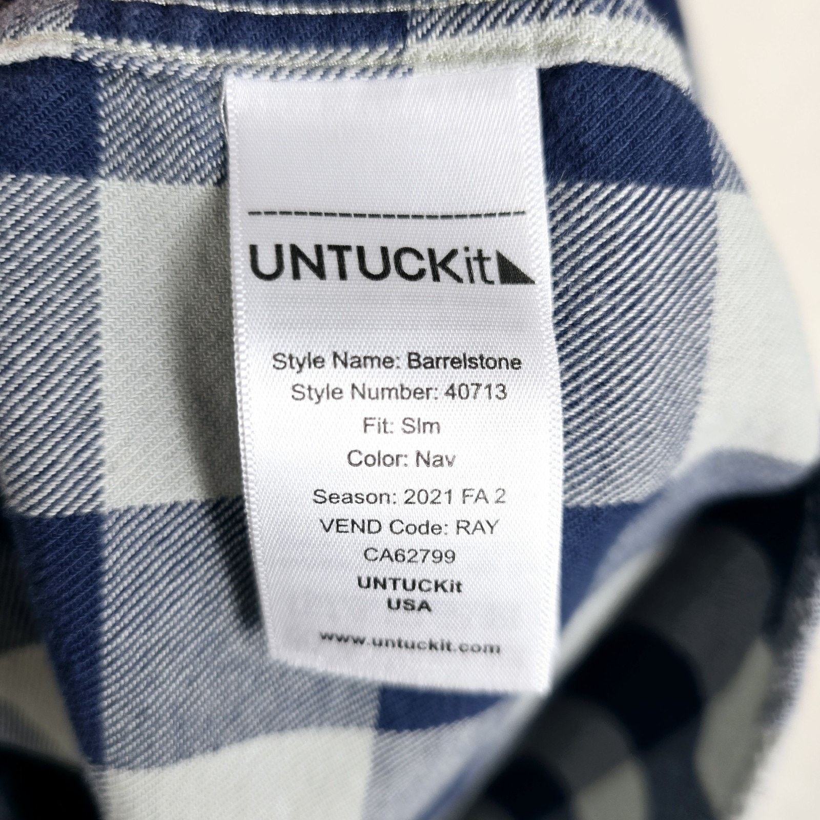 UNTUCKit UNTUCKit Shirt Large Blue Slim Fit Men’s Plaid Flannel Size US L / EU 52-54 / 3 - 5 Thumbnail