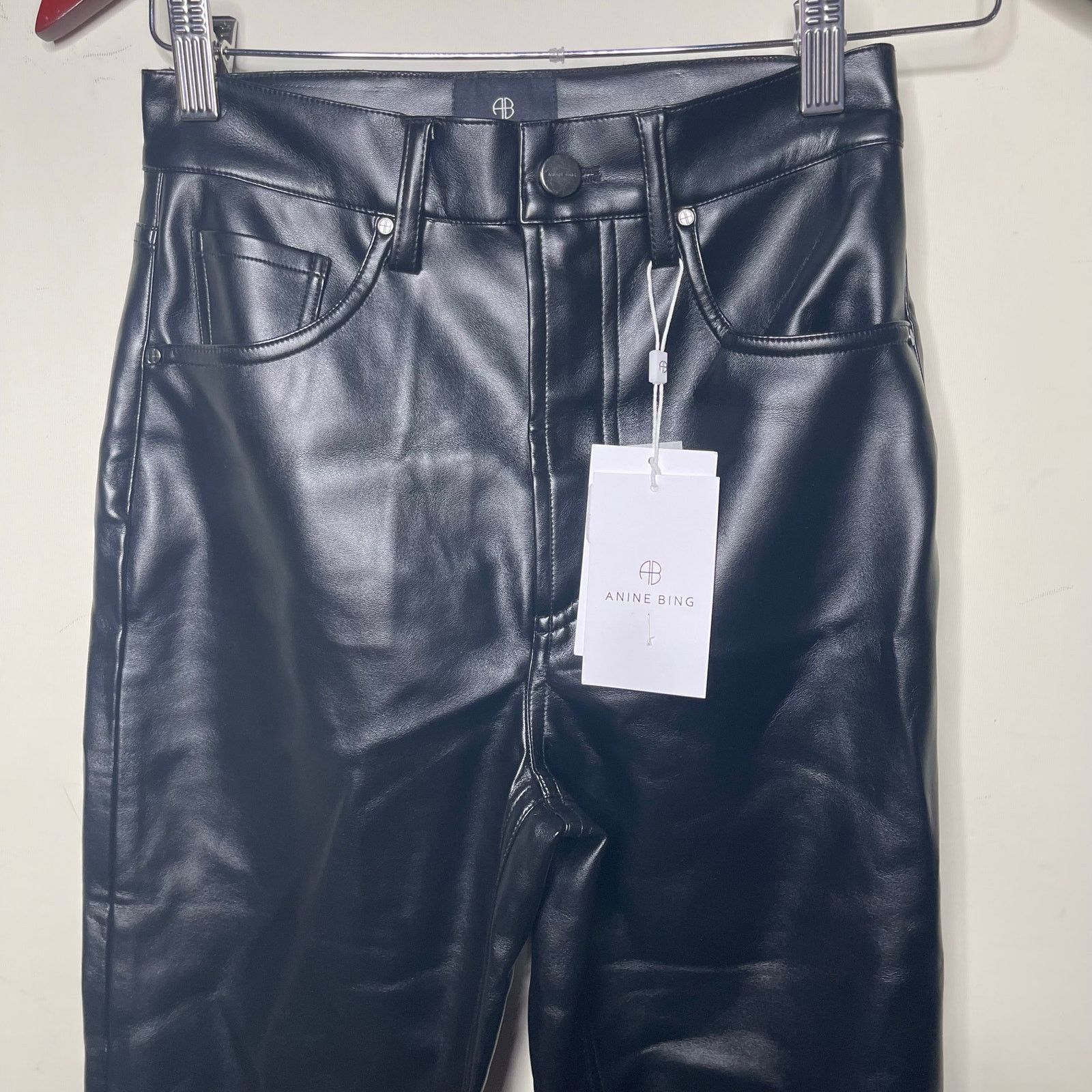 Anine Bing ANINE BING Bruno Pant in Black Recycled Leather FR 32 US 2 Size 26" / US 2 / IT 38 - 4 Thumbnail
