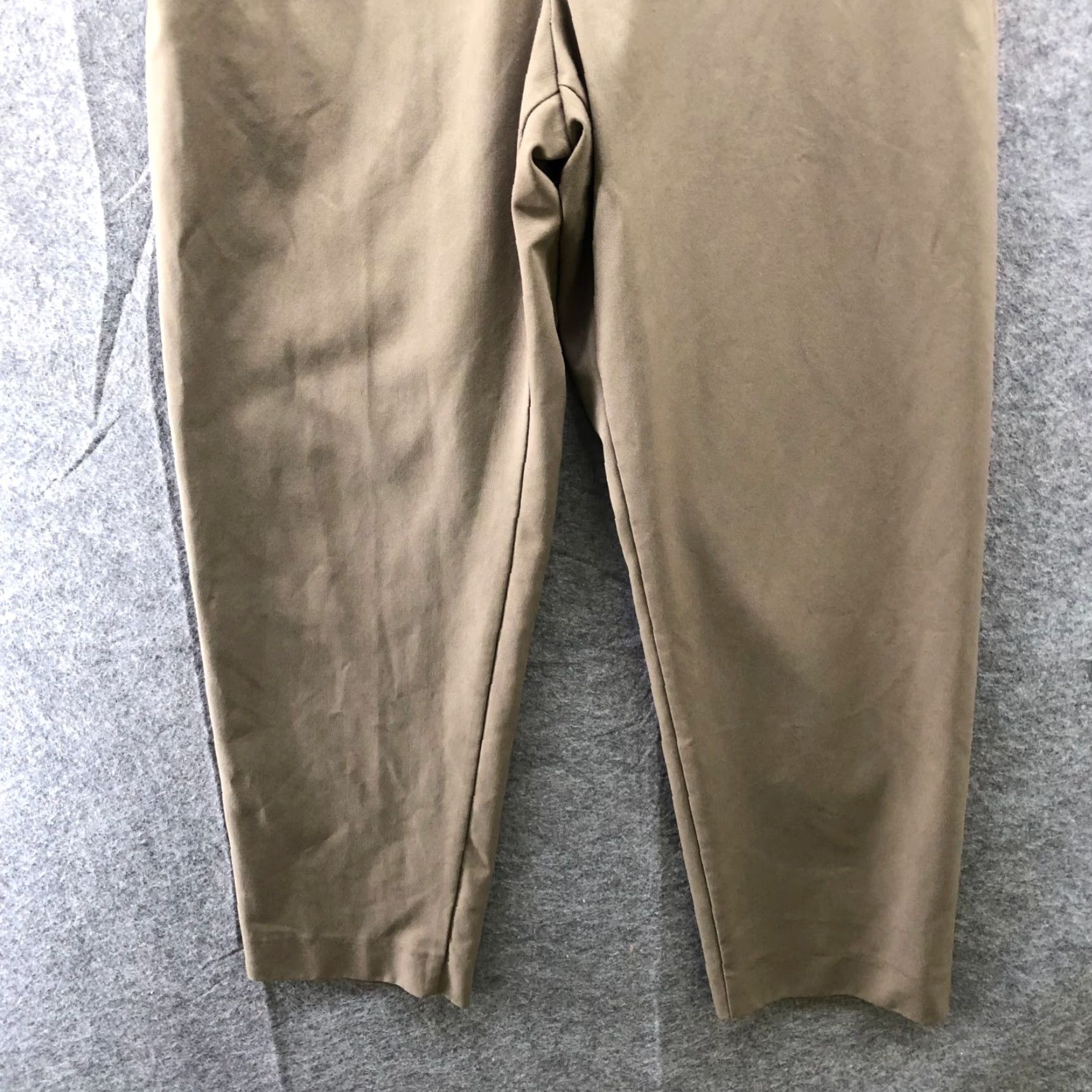 Zara Zara Mens Pants - Ankle Trouser Flat Front Beige L Comfort Waist Cotton Polyester Blend Reg Men Pants Straight Leg 27in Inseam Vintage No Size US 33 - 5 Thumbnail