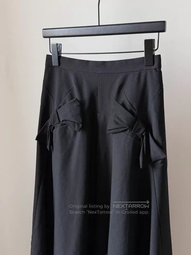 Comme des Garcons Comme des Garcons size S Black wool bow tie half skirt Size 23" - 5 Thumbnail