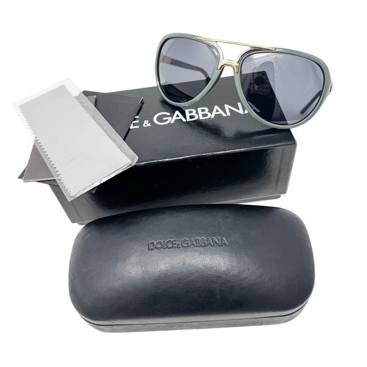 Dolce & Gabbana Dolce & Gabbana Sunglasses Green Gold Pilot Aviator w/ case+ Size ONE SIZE - 2 Thumbnail