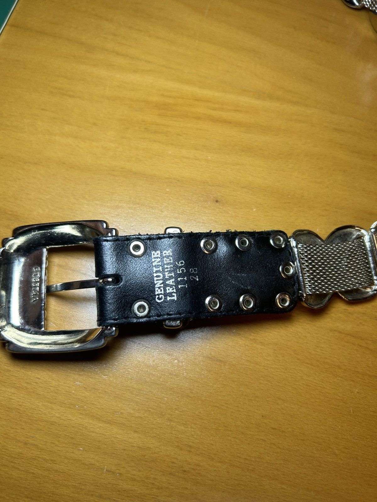 Vintage Vintage Nanni genuine leather “xxx” studded chainmail belt Size ONE SIZE - 8 Thumbnail