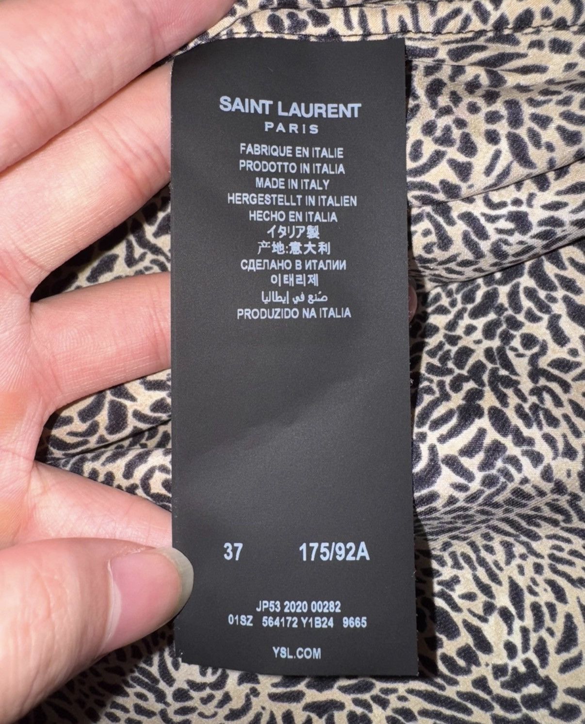 Saint Laurent Paris Saint Laurent 20FW Runway Silk Caramel Leopard Print Shirt Size US S / EU 44-46 / 1 - 8 Thumbnail