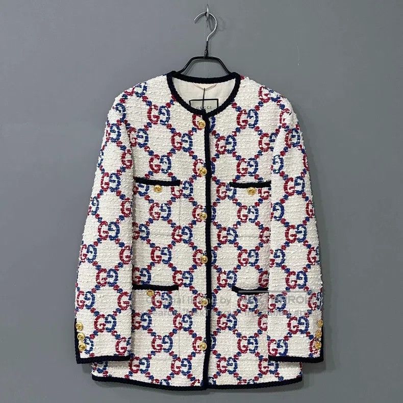 Gucci Gucci Old flower red and blue full print knitted coat Size XS / US 0-2 / IT 36-38 - 1 Thumbnail