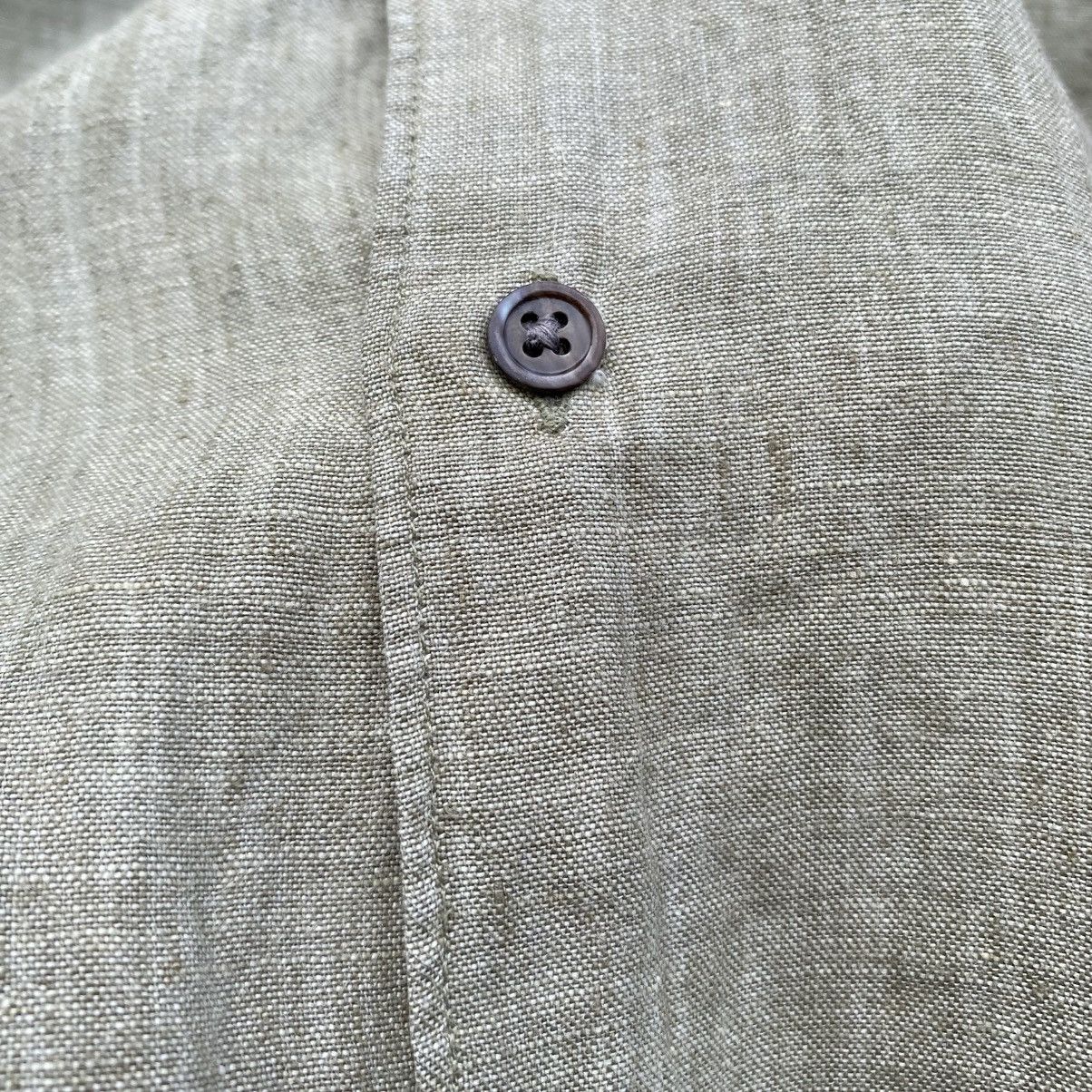 Brandini BRANDINI Light Green 100% Linen Short Sleeve Shirt Size US L / EU 52-54 / 3 - 10 Thumbnail