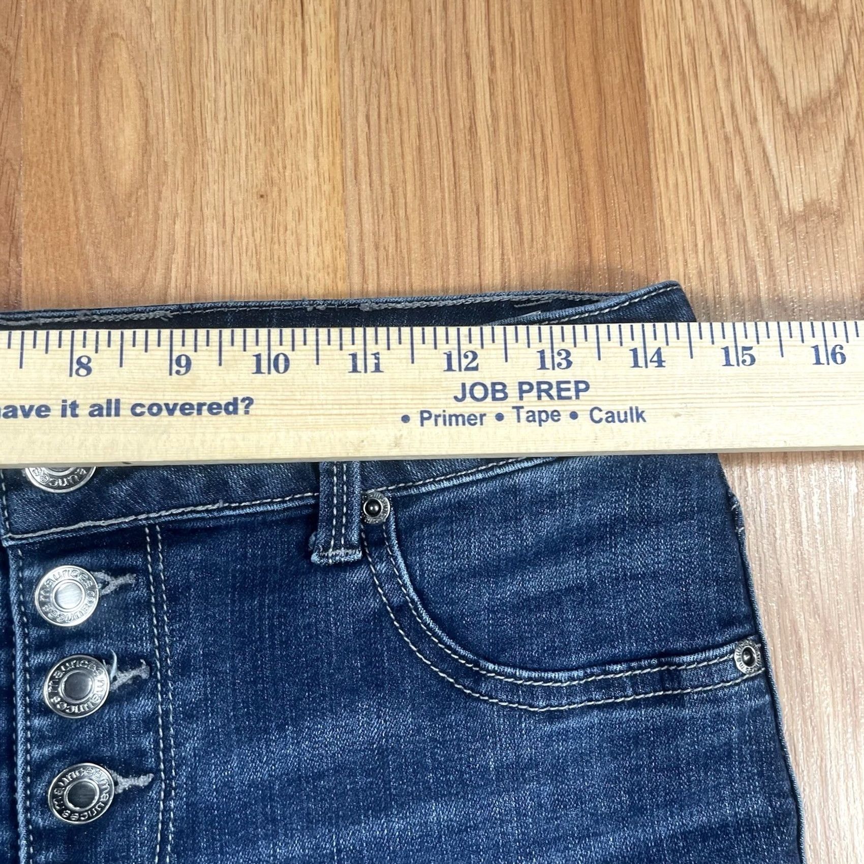 Vintage Maurices Jeans Womens Small Short Super High Rise Skinny Stretch Button Fly - Vintage Condition Size 28" / US 6 / IT 42 - 4 Thumbnail