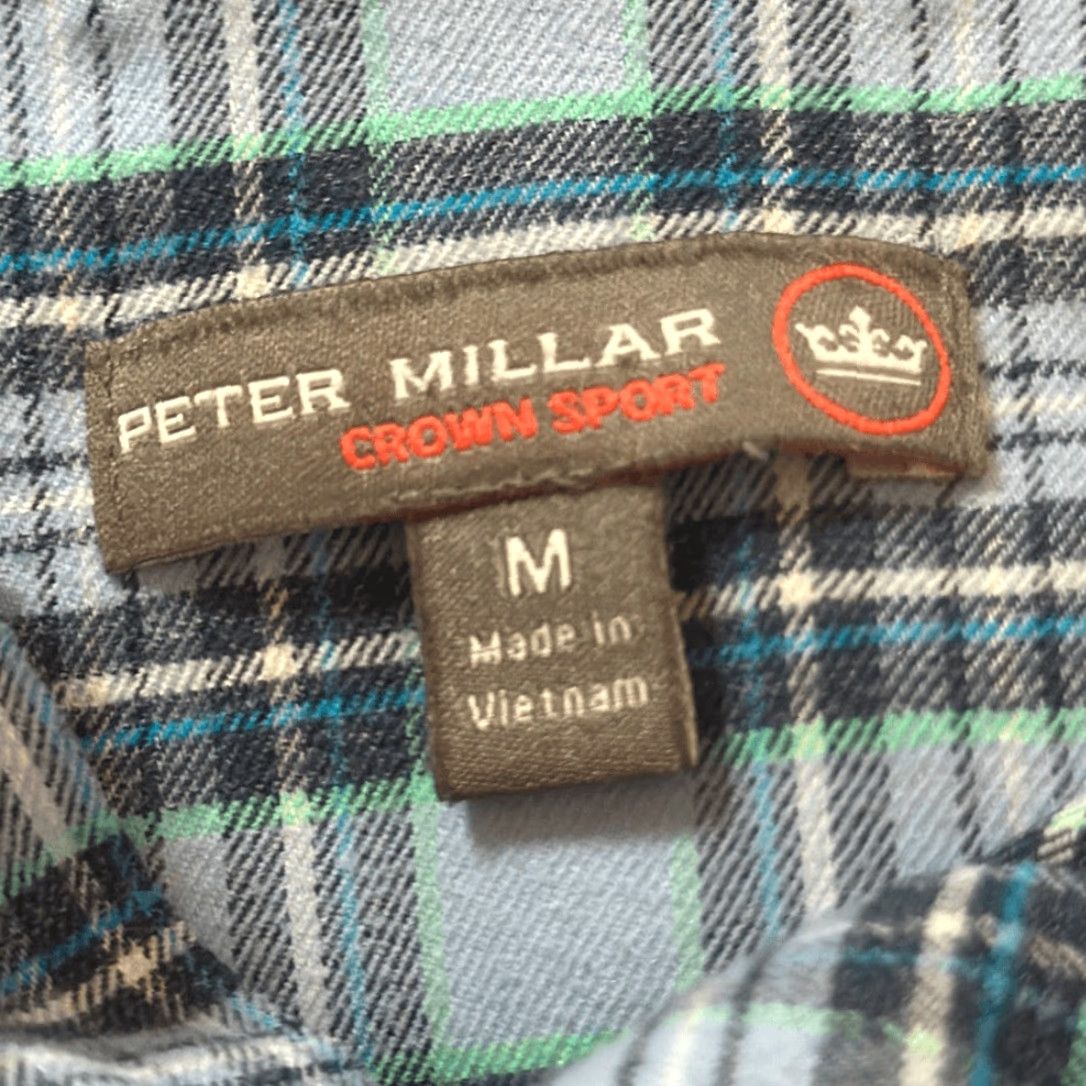 Peter Millar VINTAGE Peter Millar Shirt Mens Medium Crown Sport Plaid Button Up Preppy Casual Poly Blend Size US M / EU 48-50 / 2 - 5 Thumbnail