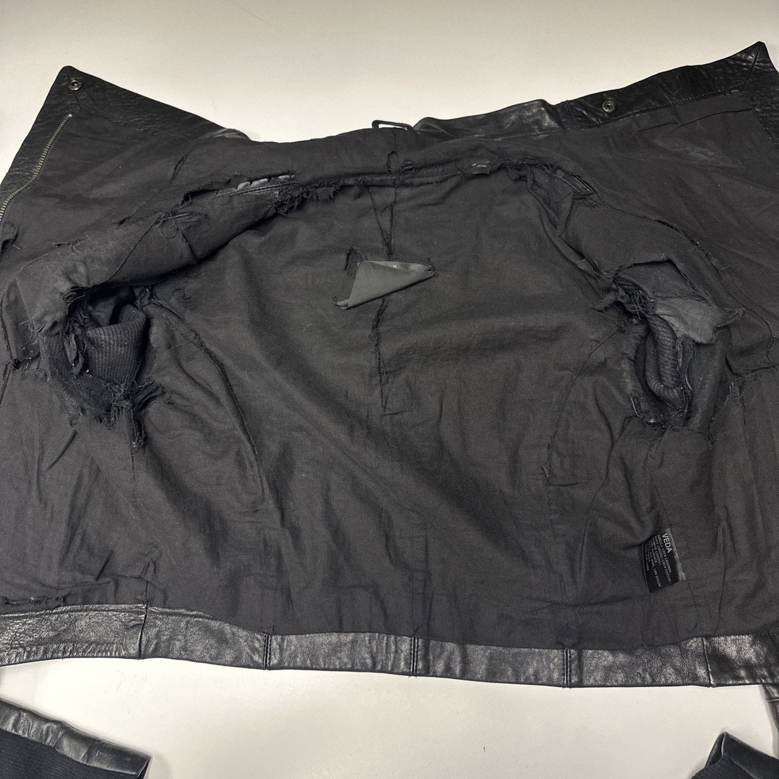 VEDA Veda Dallas Leather Moto Jacket Size M Black Panel Biker Size M / US 6-8 / IT 42-44 - 3 Thumbnail
