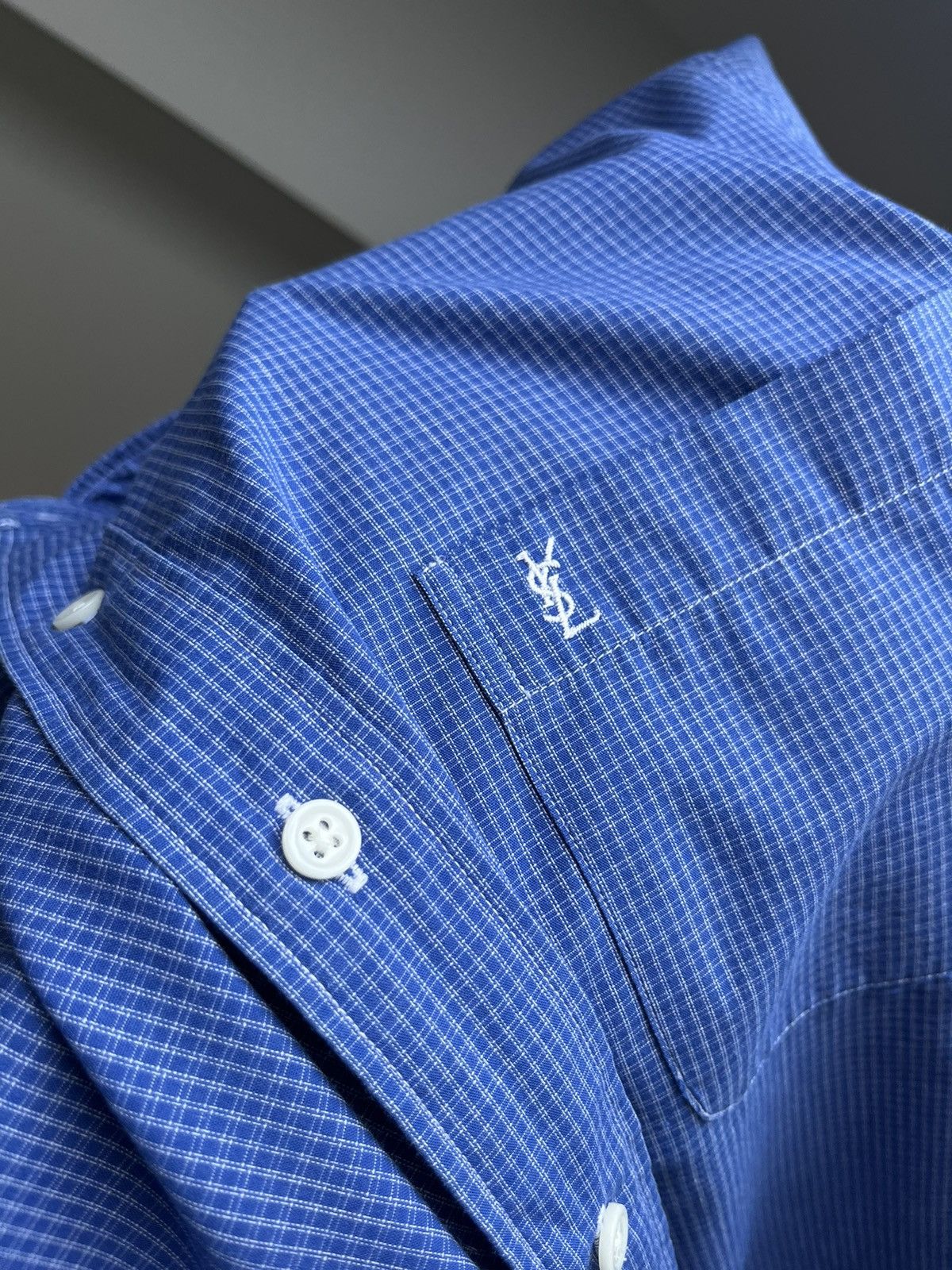 Vintage × Yves Saint Laurent Vintage YSL Yves Saint Laurent Button Up Long Sleeve Shirt Size US M / EU 48-50 / 2 - 7 Thumbnail