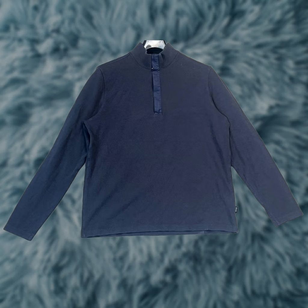 Hugo Boss HUGO BOSS Sweater Men XL Long Sleeve 1/4 Zip Regular Fit Solid Knit Black Pullover Logo Size US XL / EU 56 / 4 - 1 Thumbnail